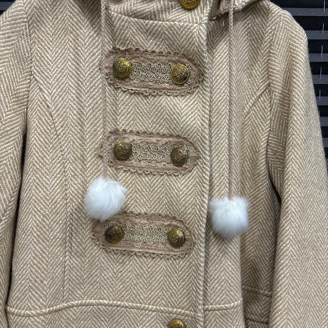 LIZLISA ベージュ　キャメル ヘリンボーンコート