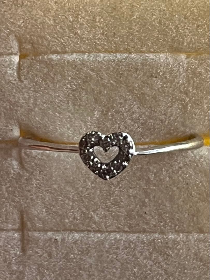 デザインハート型 ダイヤリング K10 11.5号