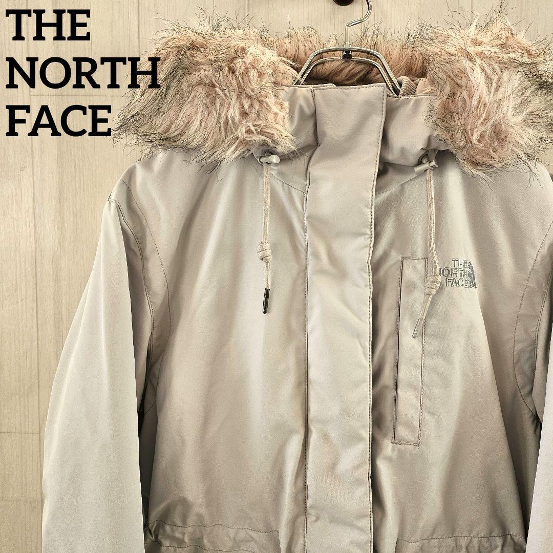 【超希少】ノースフェイス ロング ダウンジャケット ファー付き アイスグレー S