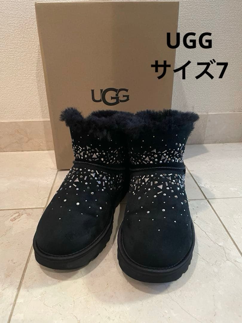 最終お値下げ UGG GALAXY BLING MINI ブラック 7 美品