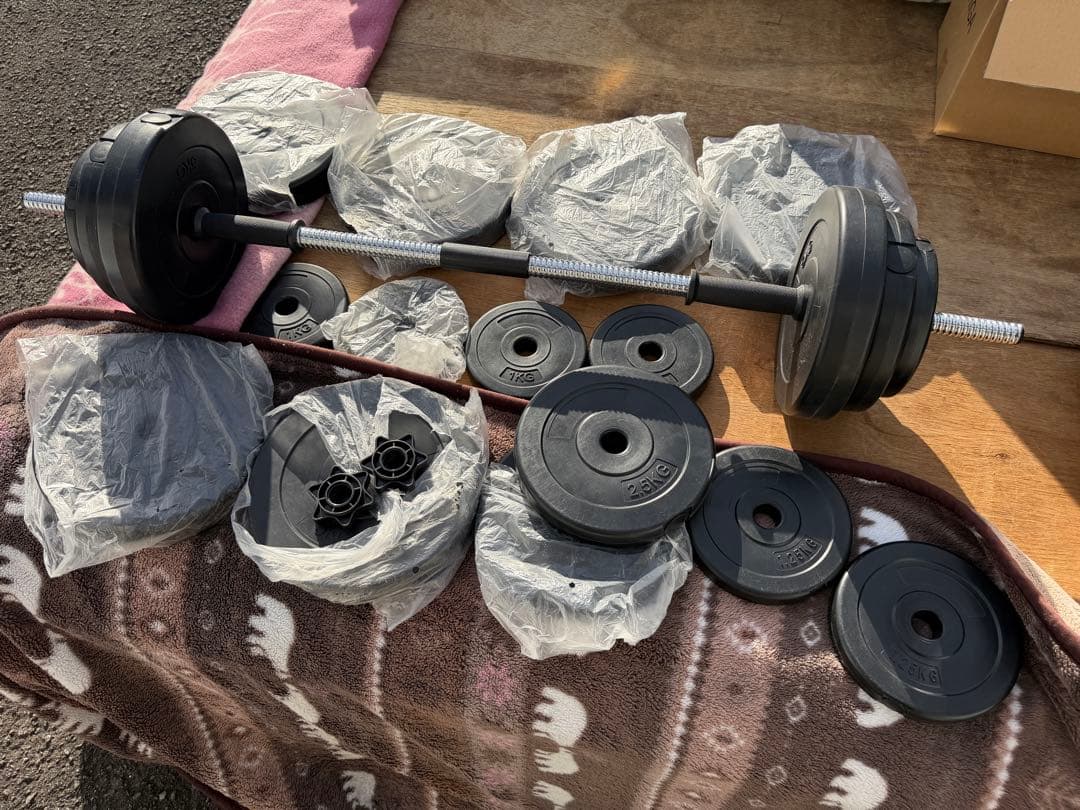 60kg ダンベル兼用バーベル 連結シャフト 可変式 筋トレ セット カール