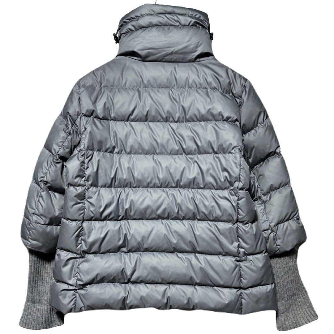 希少✨高級 ブルーガール ブルマリン ショート ダウンコート リブ袖 グレー