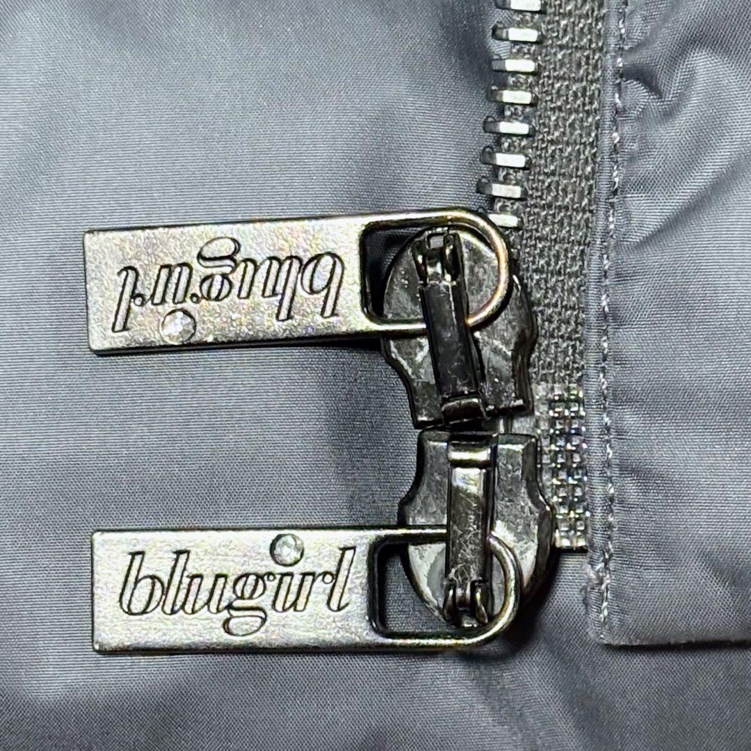 希少✨高級 ブルーガール ブルマリン ショート ダウンコート リブ袖 グレー