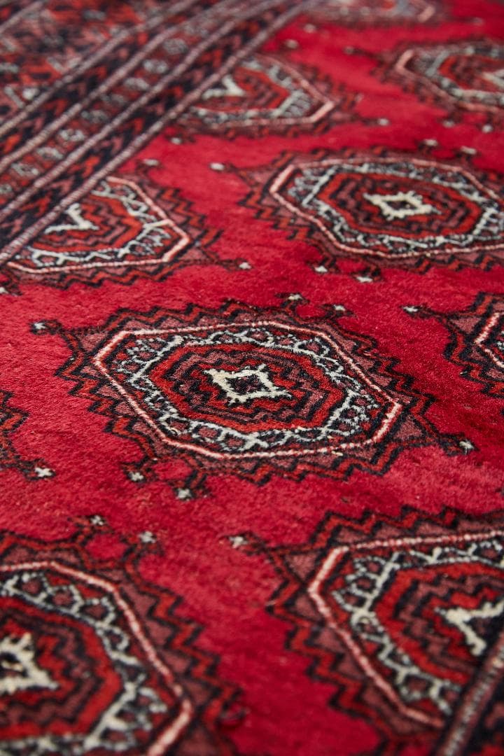 ヴィンテージラグ　トライバルラグ　ラホール産（161×98cm）赤　茶　黒