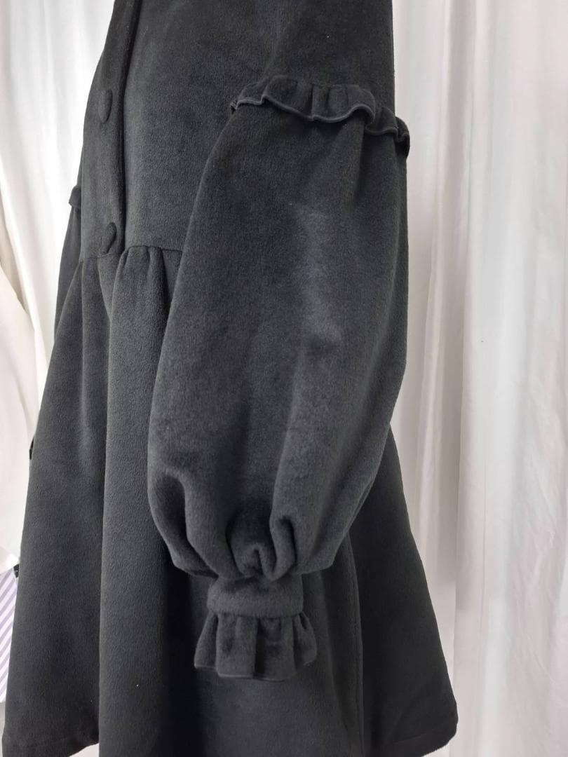 To Aliceフリル付き黒うさ耳ダッフルコート