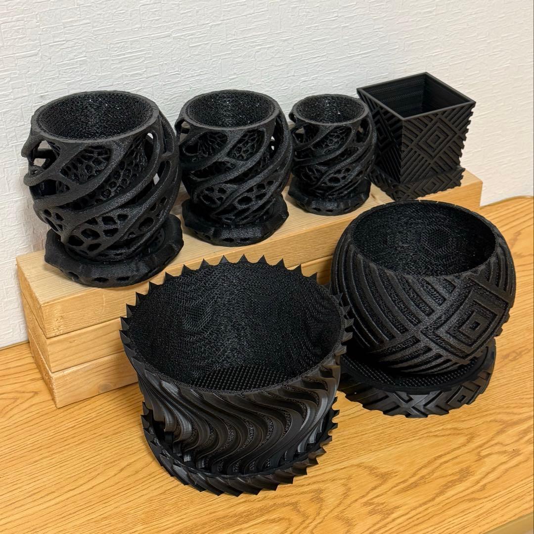 3Dプリンター鉢 メッシュ 2号 2.5号 3号 4号 セット 植木鉢