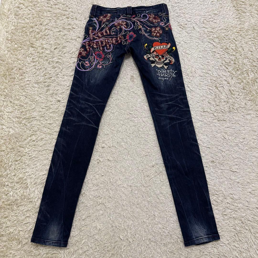 希少　レッドペッパー　エドハーディー　デニム　25 刺繍　Y2K スカル　ハート