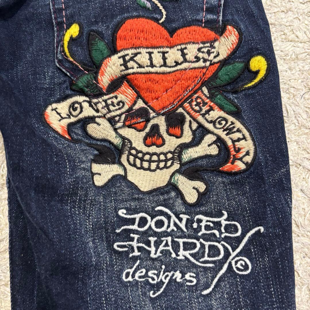 希少　レッドペッパー　エドハーディー　デニム　25 刺繍　Y2K スカル　ハート