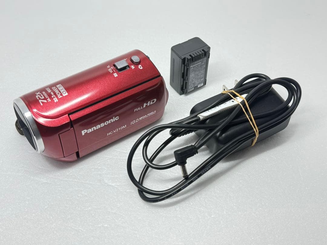 Panasonic HC-V210M レッド 動作確認済 フルHD ビデオカメラ