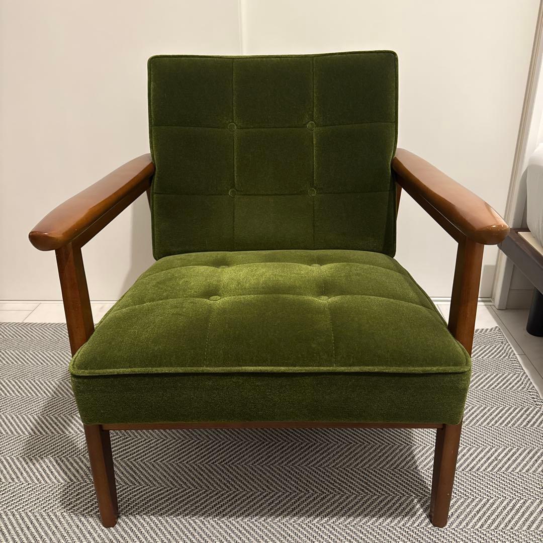 【名品】カリモク60 Kチェア 1シーター モケットグリーン