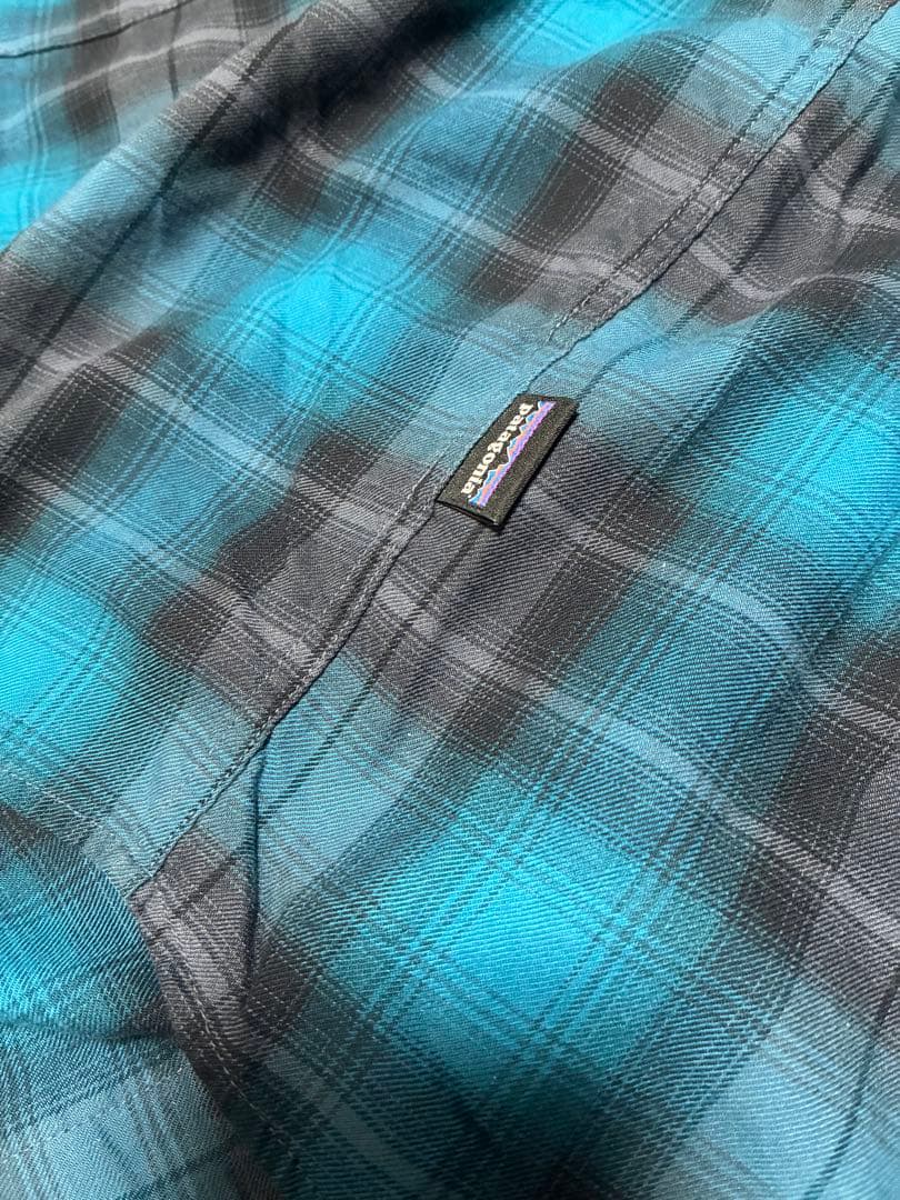 patagonia オンブレシャツ L ブルーxグレー パタゴニア