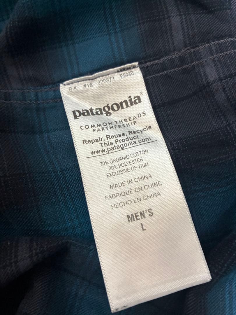 patagonia オンブレシャツ L ブルーxグレー パタゴニア
