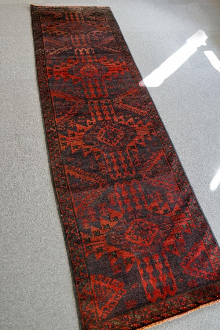 KM トライバルラグ　ヴィンテージ バルーチ　ランナー ペルシヤ