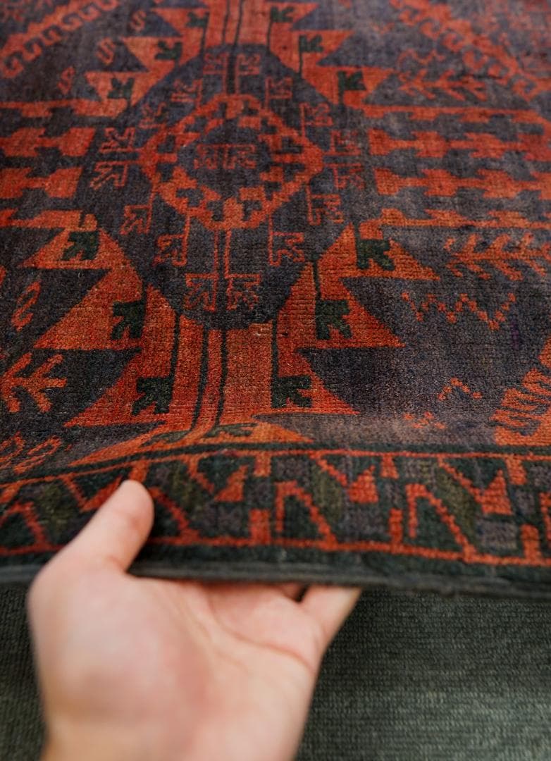 KM トライバルラグ　ヴィンテージ バルーチ　ランナー ペルシヤ