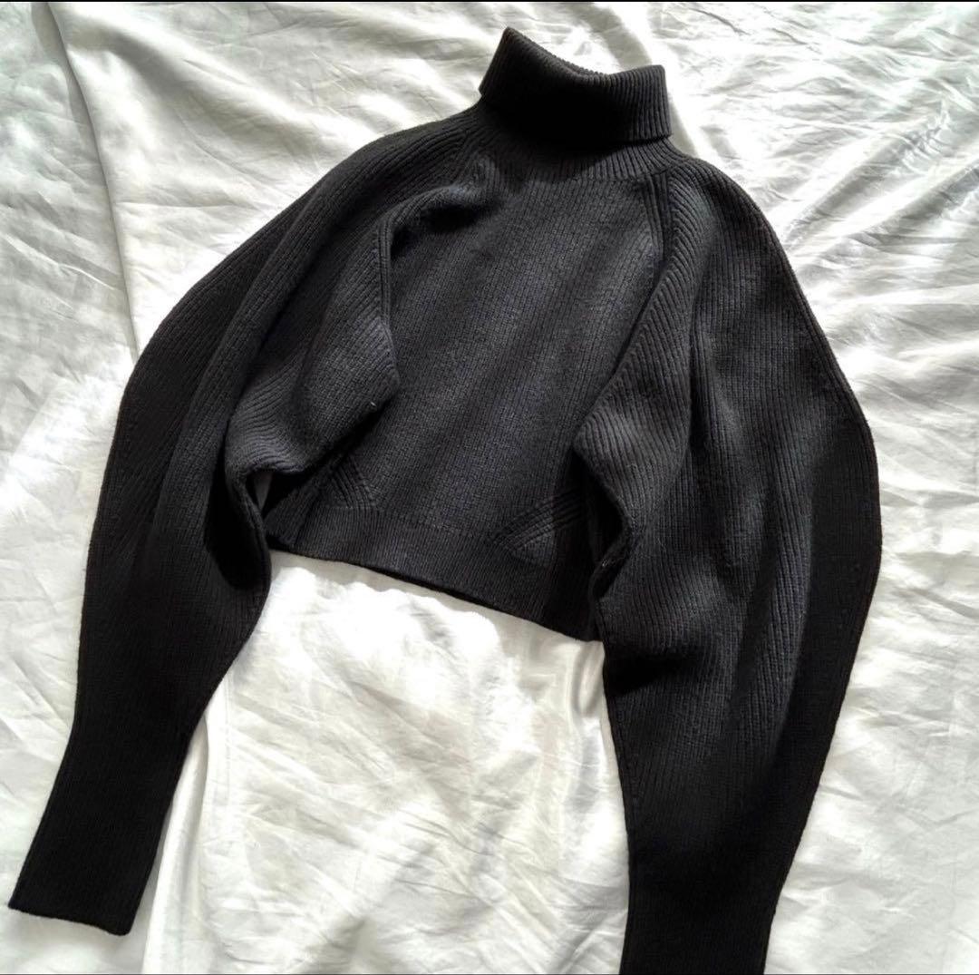 Cygne美品タートルニット コクーンスリーブ ブラック 黒