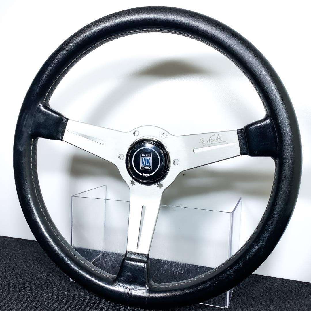 ナルディ クラシック ブラックレザー シルバースポーク 正規 FET 36φ