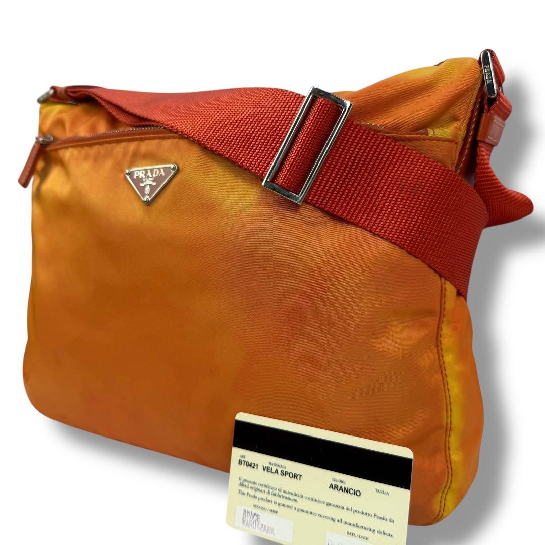 バッグ 00s PRADA Vela Sport Shoulder Bag Orange