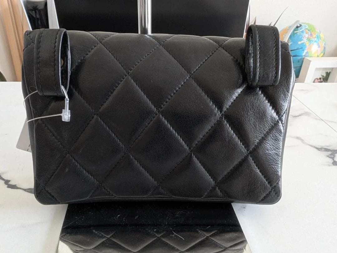 シャネル ウエストポーチ マトラッセ ラムスキン ヴィンテージ 黒