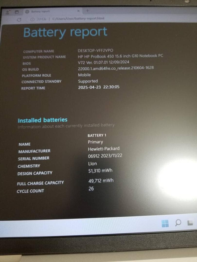 M52 HP 450 G10 i5◆16GB◆SSD256GB◆15.6