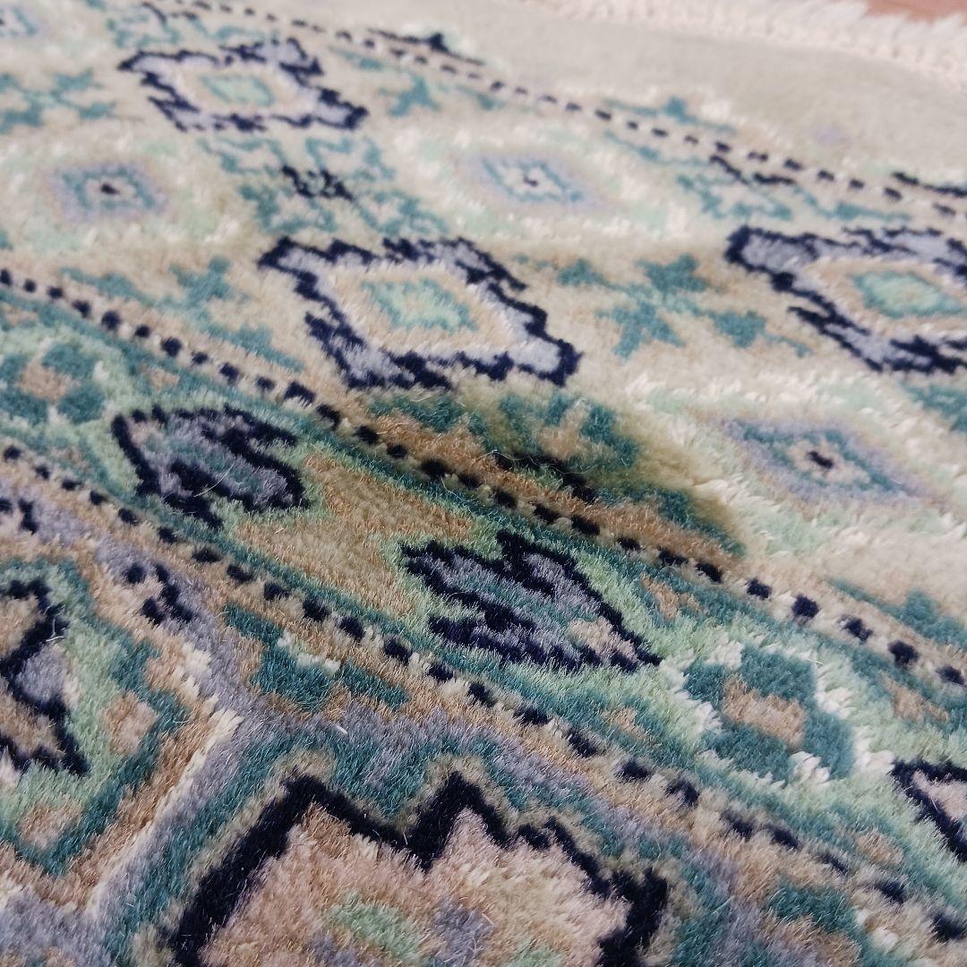 Y2741 パキスタン絨毯 ウール 手織り 大判150×242㎝ トライバルラグ