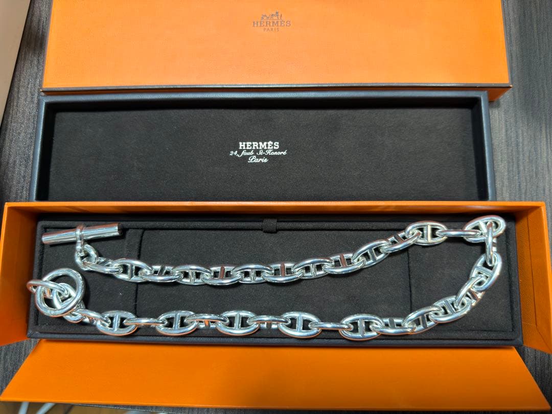 HERMES エルメス シェーヌダンクル GM 32コマ ネックレス