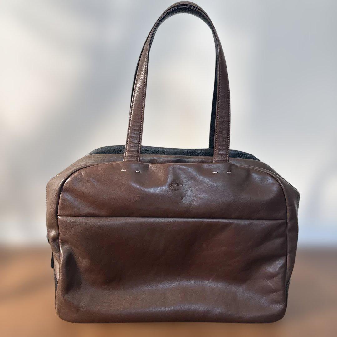 genten レザーボストンバッグ