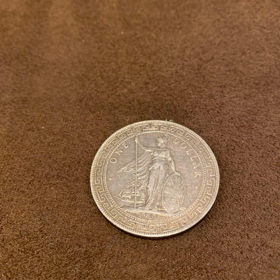 福*ん様 アンティーク 銀貨 イギリス 貿易銀 1900年