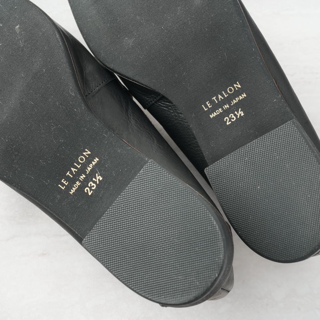 ルタロン ローファー 黒 ブラック レザービットバブーシュ 23.5