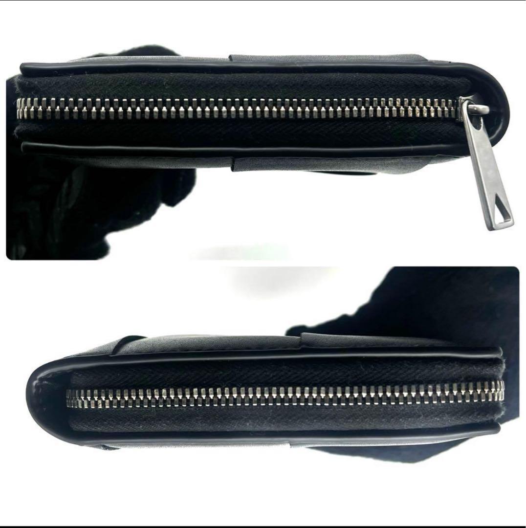 【未使用】ボッテガ ヴェネタ　長財布 カセットラウンドファスナー レザー 黒