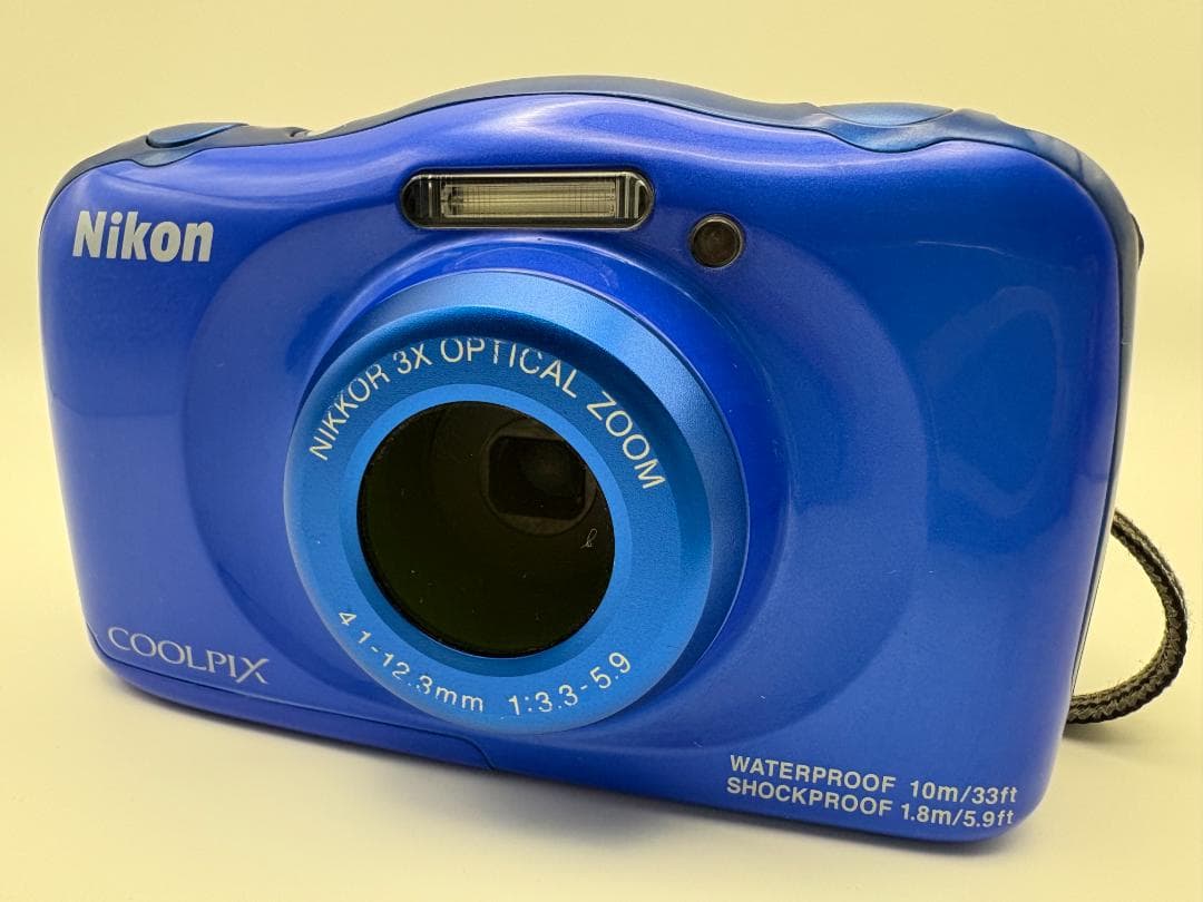 【美品】　Nikon COOLPIX W100 青　デジカメ　箱付　SDカード付
