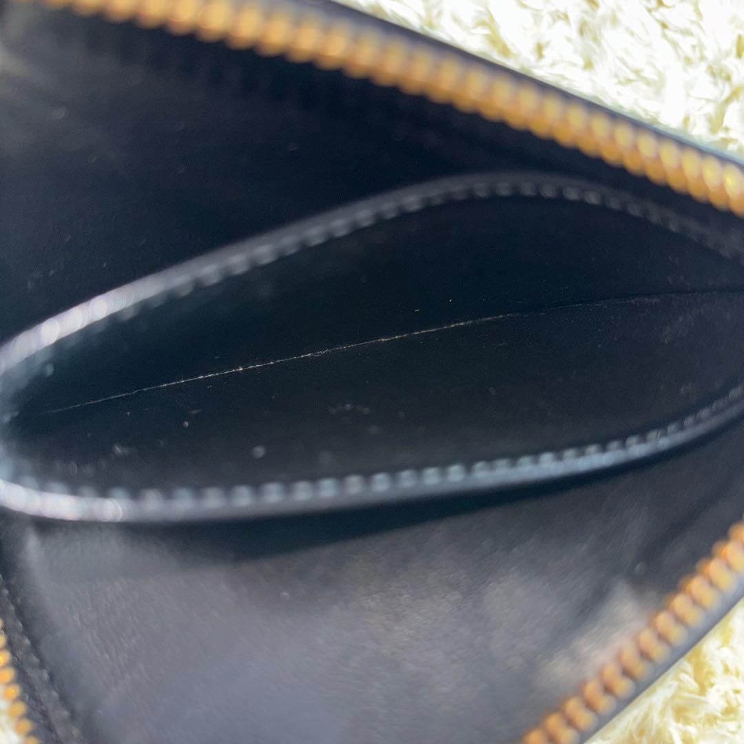 極美品　コムデギャルソン ミニ財布 ドット　エンボスレザー　黒　ブラック