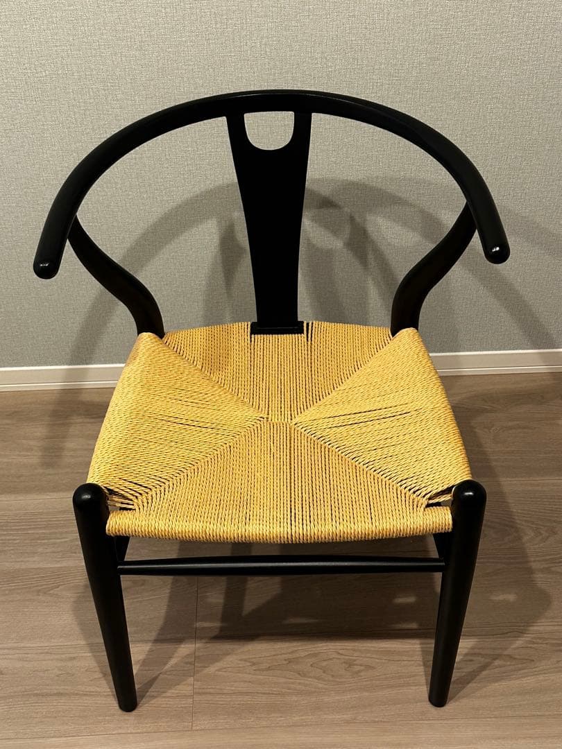 【Yチェア】ペーパーコード　北欧デザイン　ブラック　黒　リプロダクト品