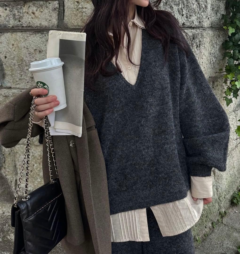 【willfully】pin tuck shirt docking knit