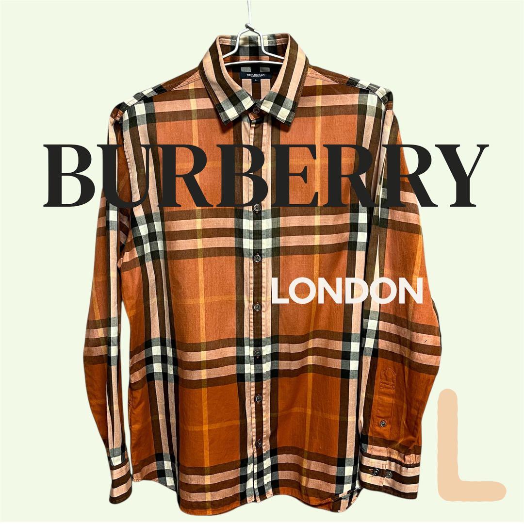 バーバリーロンドン　ノバチェック柄 長袖シャツ Lサイズ　ギガチェック