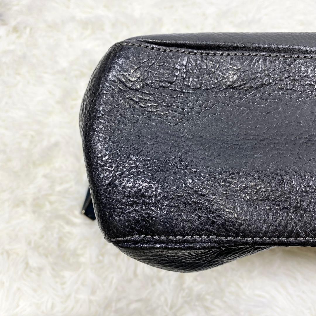 TOD’S トッズ　ショルダー　メッセンジャー　バッグ　A4 シボ革　ブラック