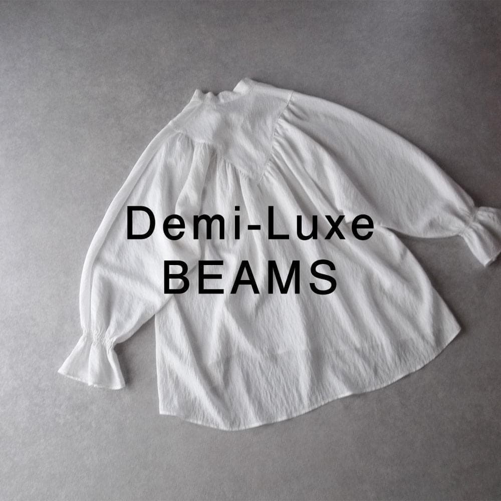 美品 デミルクス ビームス 2,2万円 ボウタイブラウス ホワイト D303