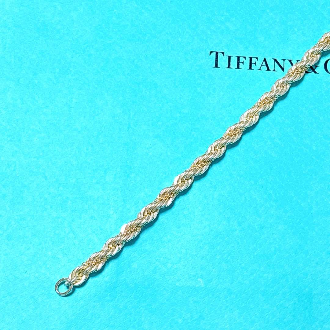 【美品】19cm ティファニー ツイスト コンビブレスレット 750/925