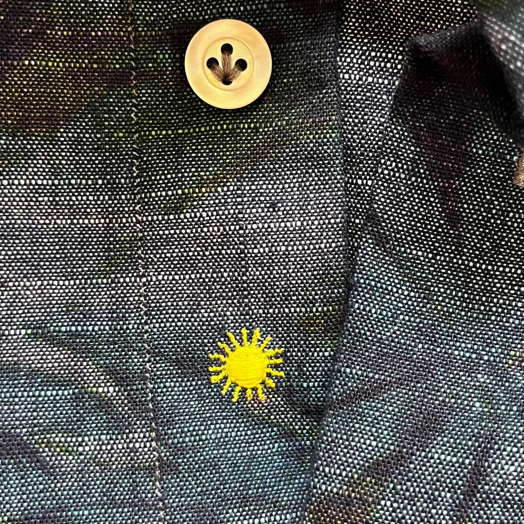 美品 GIANNETTO ( ジャンネット )美光沢 ボタニカル シャツ