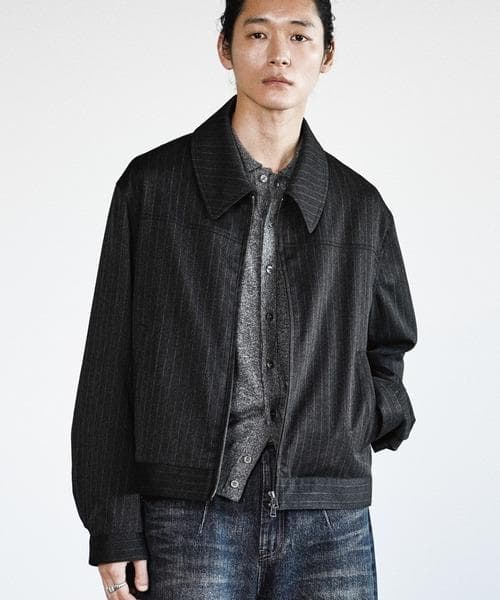 ジャケット・アウター S GRAYTECH WOOL GABARDINE ZIP BLOUSON