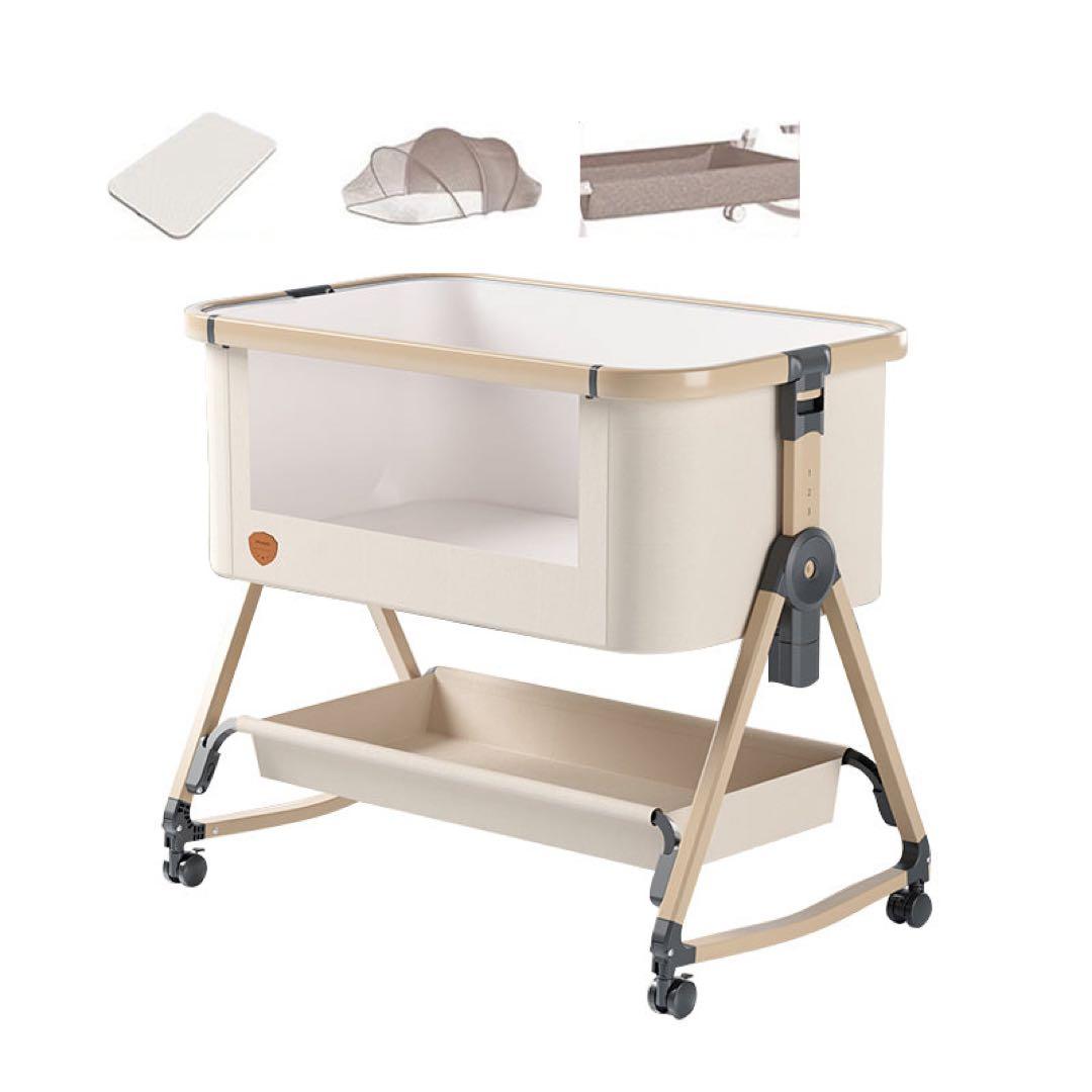 ベビーベッド 添い寝ベッド 折りたたみ HZDMJ ベージュ