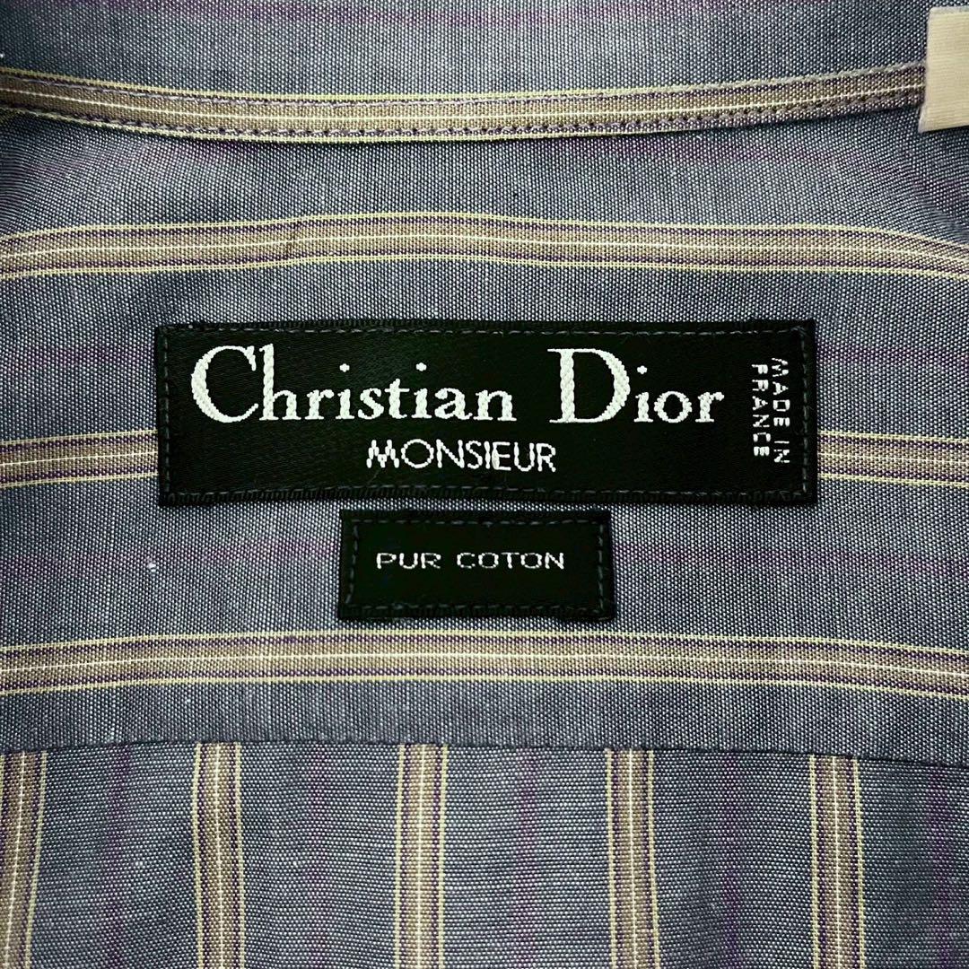 90s Christian DIOR コットンストライプシャツ 名作 HOMME