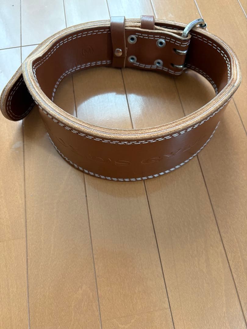 GOLD'S GYM トレーニング　パワーベルト Mサイズ　レザー