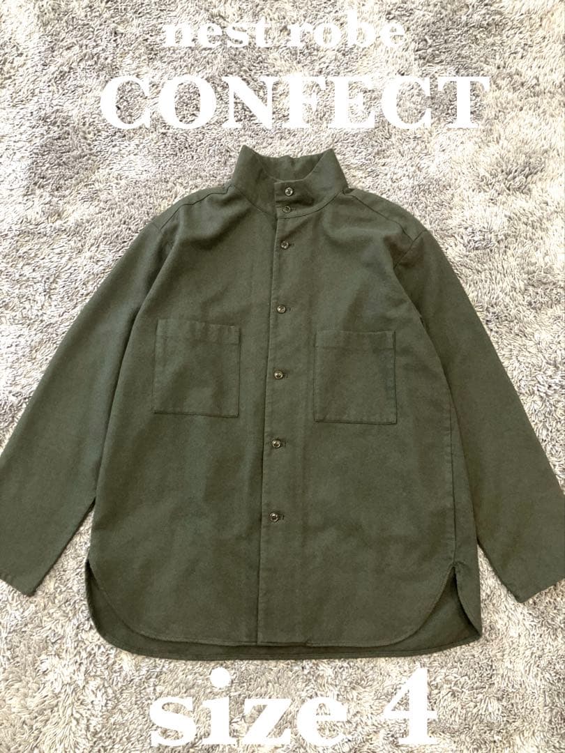 コンフェクト CONFECT コットン　ウール　ハイネック　長袖シャツ　コモリ