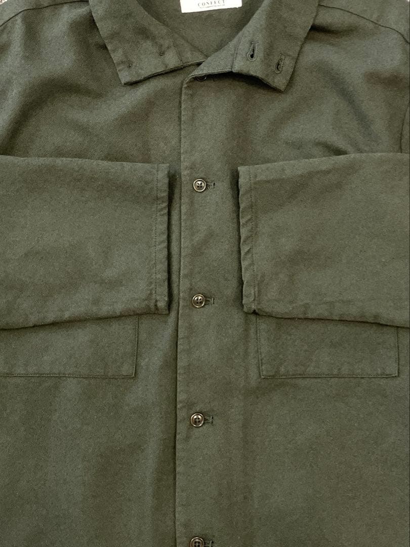 コンフェクト CONFECT コットン　ウール　ハイネック　長袖シャツ　コモリ