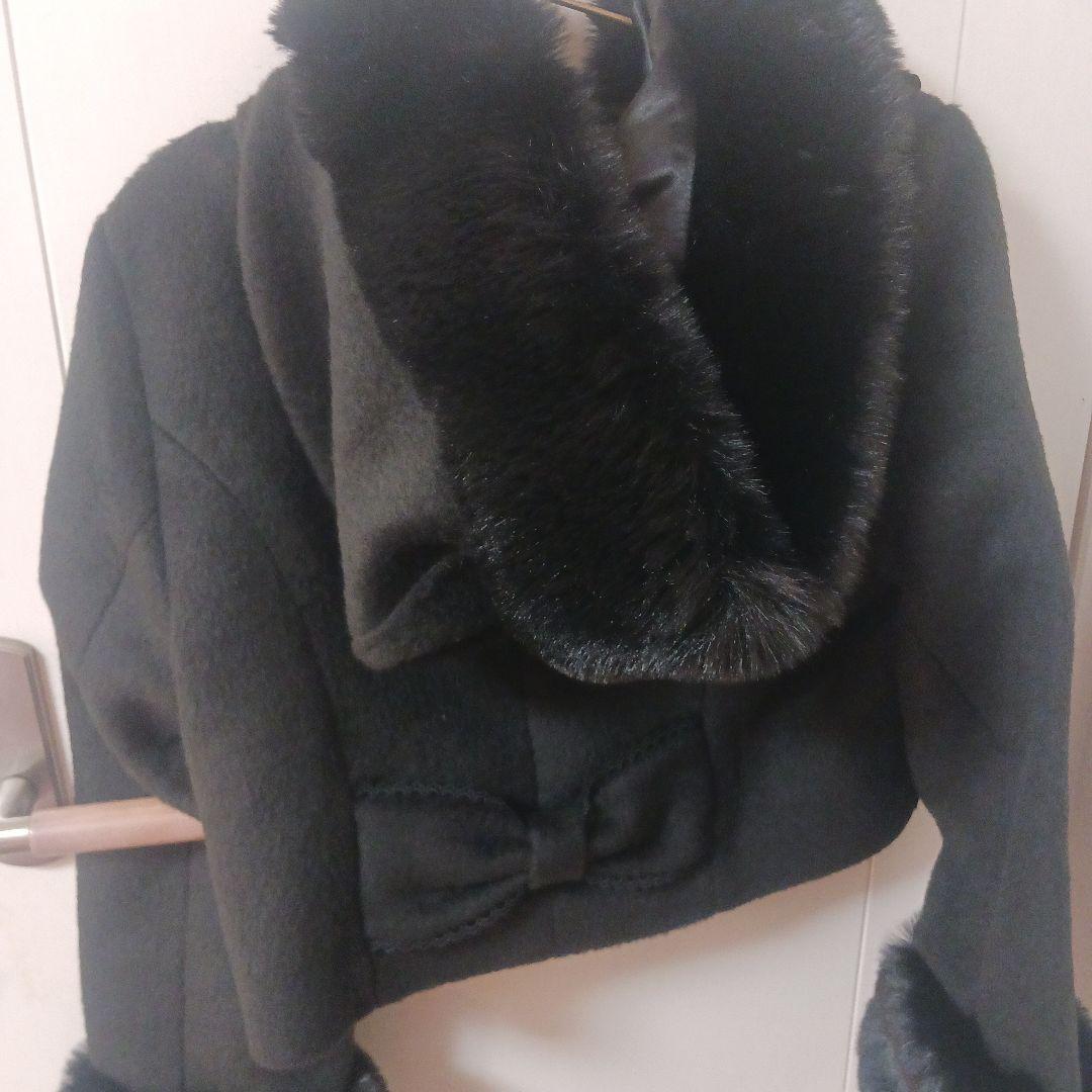 LIZ LISA　ビジューリボンショートフードコート ブラック