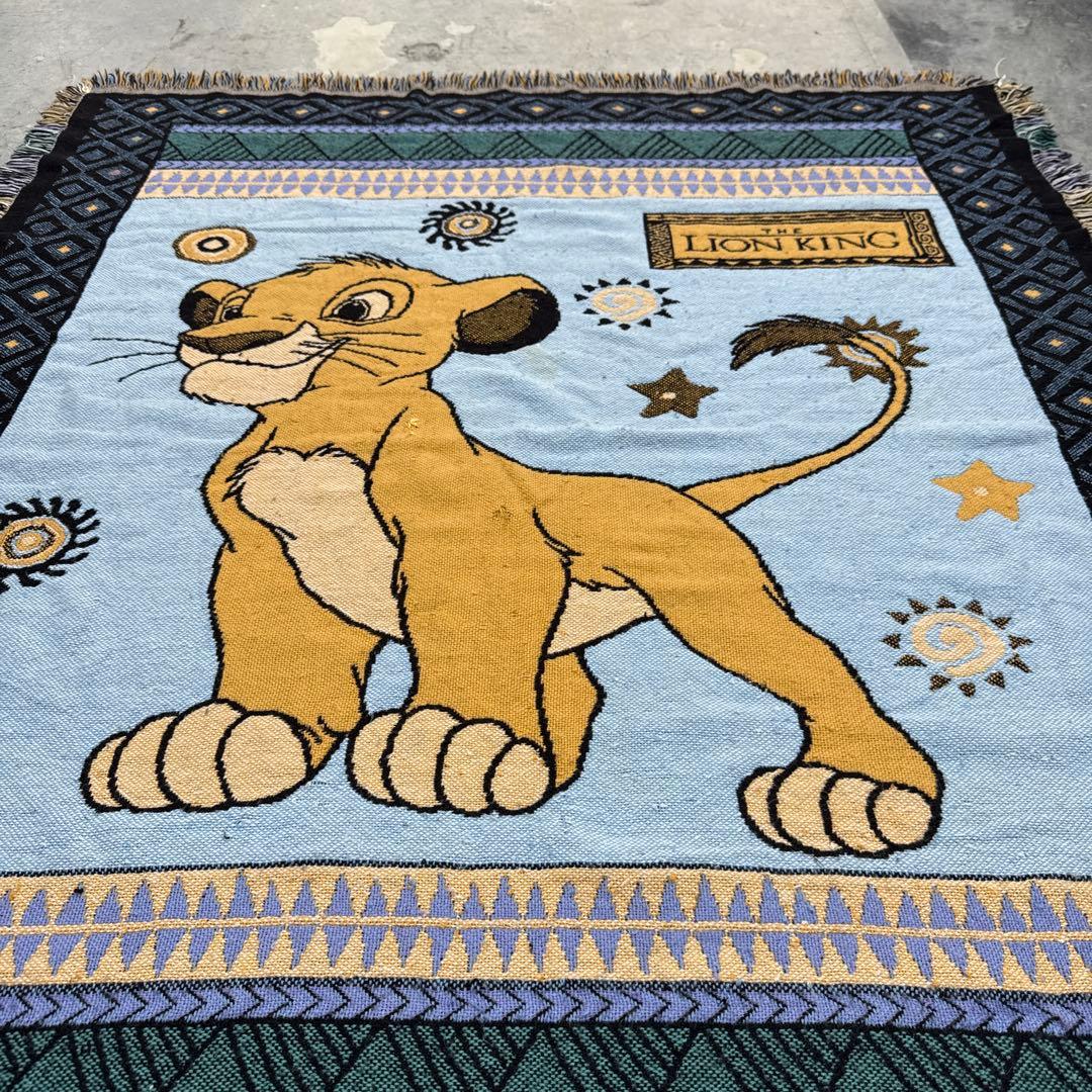 ディズニー　ライオンキング　ブランケット　マルチカバー　ラグ　150x131