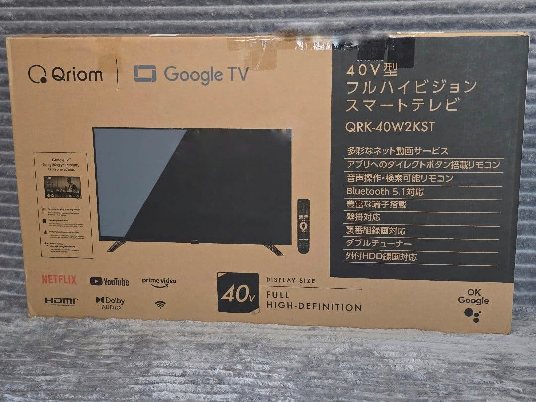 山善 40型 QRK-40W2KST 液晶テレビ Ｗチューナー GoogleTV
