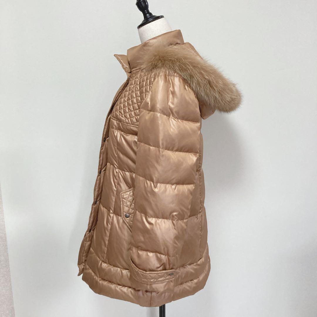【希少美品】レリアン　ブラウンゴールド　ダウンジャケット　フォックスファー