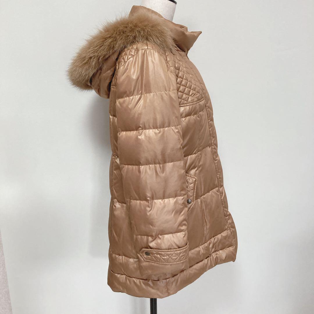 【希少美品】レリアン　ブラウンゴールド　ダウンジャケット　フォックスファー