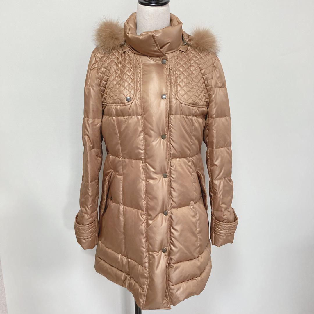 【希少美品】レリアン　ブラウンゴールド　ダウンジャケット　フォックスファー